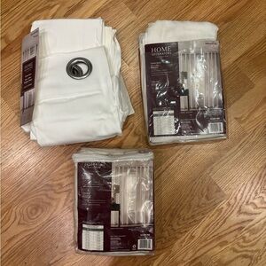 Home Decorators White Curtain Set of 3